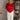 Liana Red Open Knit Poncho Top- front view