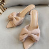 Bermuda Nude Patent Bow Kitten Heel- front angle view