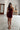 Melany Burgundy Halter Skirt Romper- full body view