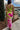 Kali Lime & Fuchsia Floral Midi Dress - full back view