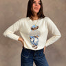 Tegan Ivory Teddy Bear Sweater - front view