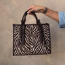 Dinsdale Chocolate Brown & Cream Zebra Purse- front view