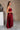 Aurora Burgundy Pleated Satin Maxi Dress - full body side view