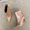 Unity Nude Glitter Heel Bootie- front top view