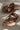 Corkys Bad Habit Brown & Gold Stud Wedge Sandal- flat lay close up view