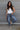 Carson Side Panel Barrel Leg Jeans - full body front view
