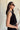 Cami Black & Linen Sleeveless Tank- close up side view