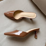 Scarlet Brown Patent Leather Pointed Toe Heel- flat lay view