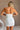 Romy White Strapless Ruffle Mini Dress - close up back view