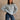 Ginelle Grey Cable Knit Sweater - front view