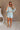 Shea Light Blue & White Striped Shorts - full body front view