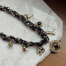 Marlowe Black Scarf & Charms Necklace- front view