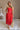 Marbella Red Strapless Belted Midi Dress - full body