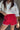 Erin Red & White Active Shorts - front view