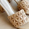 Winona Natural Straw Heel Sandal- close up right side view