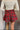 Veronica Red Plaid Ruched Mini Skirt - back view