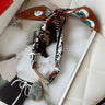 Kylah White Multi & Grey Stone Scarf Necklace- top view