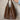 Faye Brown Leather Shoulder Purse- close up front view