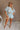 Shea Light Blue & White Striped Shorts - view of front full body