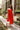 Flora Red Floral Midi Dress- full body view