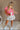 Kennedy Pink Open Back Tee- full body front view