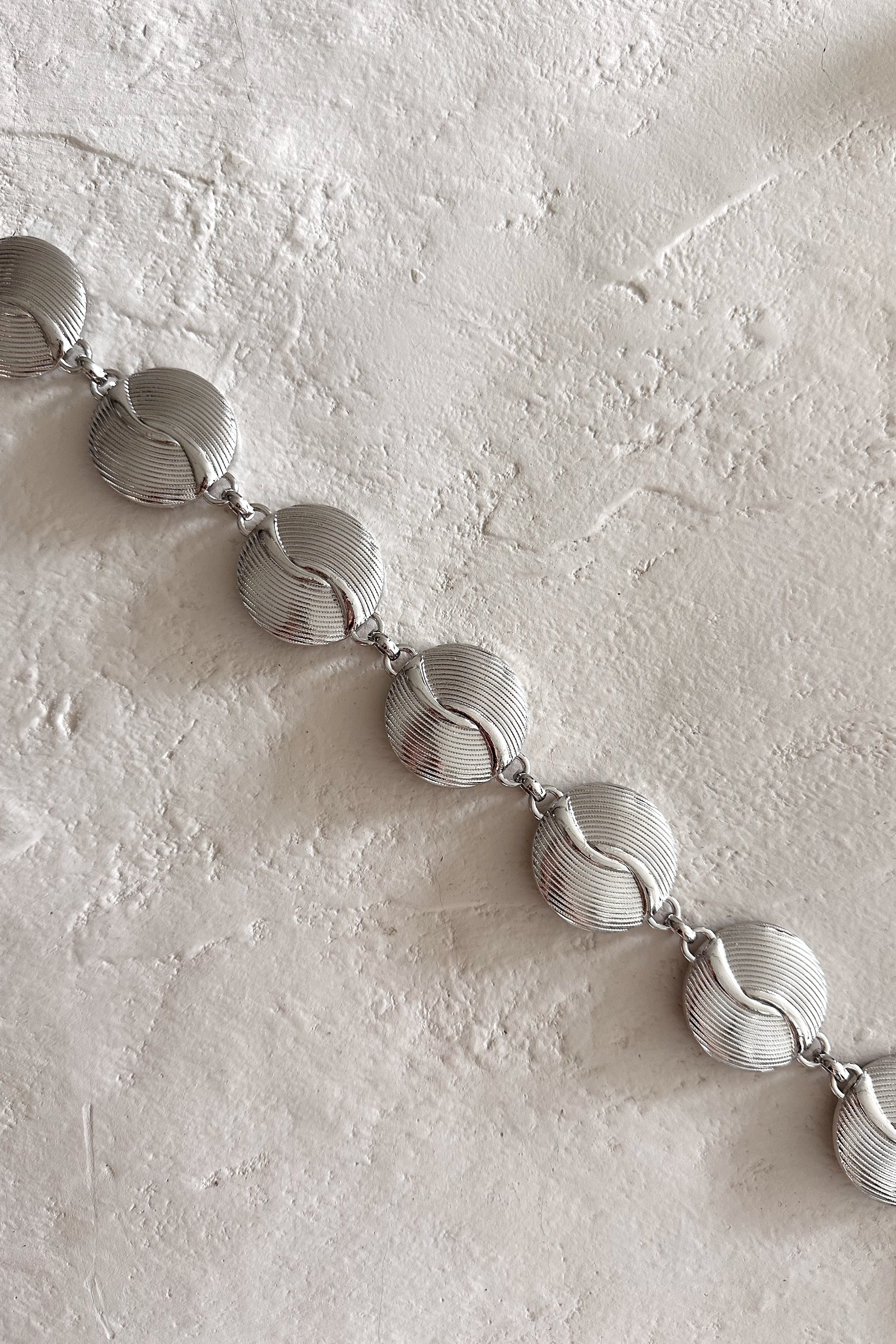 Ava Silver Medallions Chain Link Belt- front top view