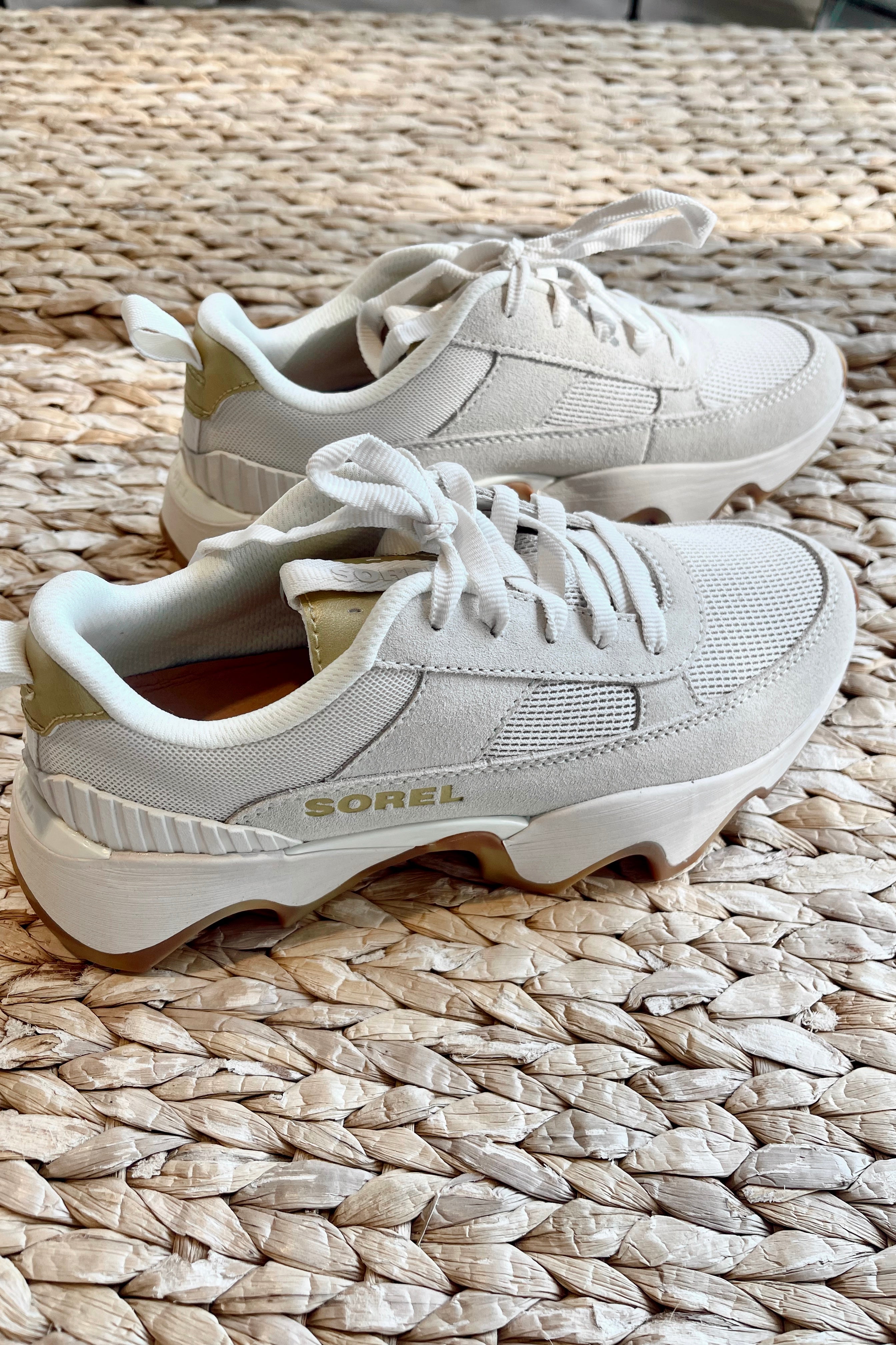 Sorel Kinetic Impact II Wonder Lace True Gold & Chalk Sneaker- side view