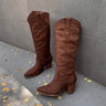 Billini Finley Brown Suede Tall Boot- side view