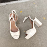 Chinese Laundry Theresa Bone Patent Platform Heel- full flat lay view