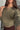 Sami Olive Leather Collar Zip-Up Sweater - close front view