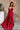 Aurora Burgundy Pleated Satin Maxi Dress - full body