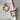 Misha Gold & Pearl Clover Earrings- flat lay close up