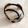 Amora Gold &amp; Black Western Medallions Belt- close up top view