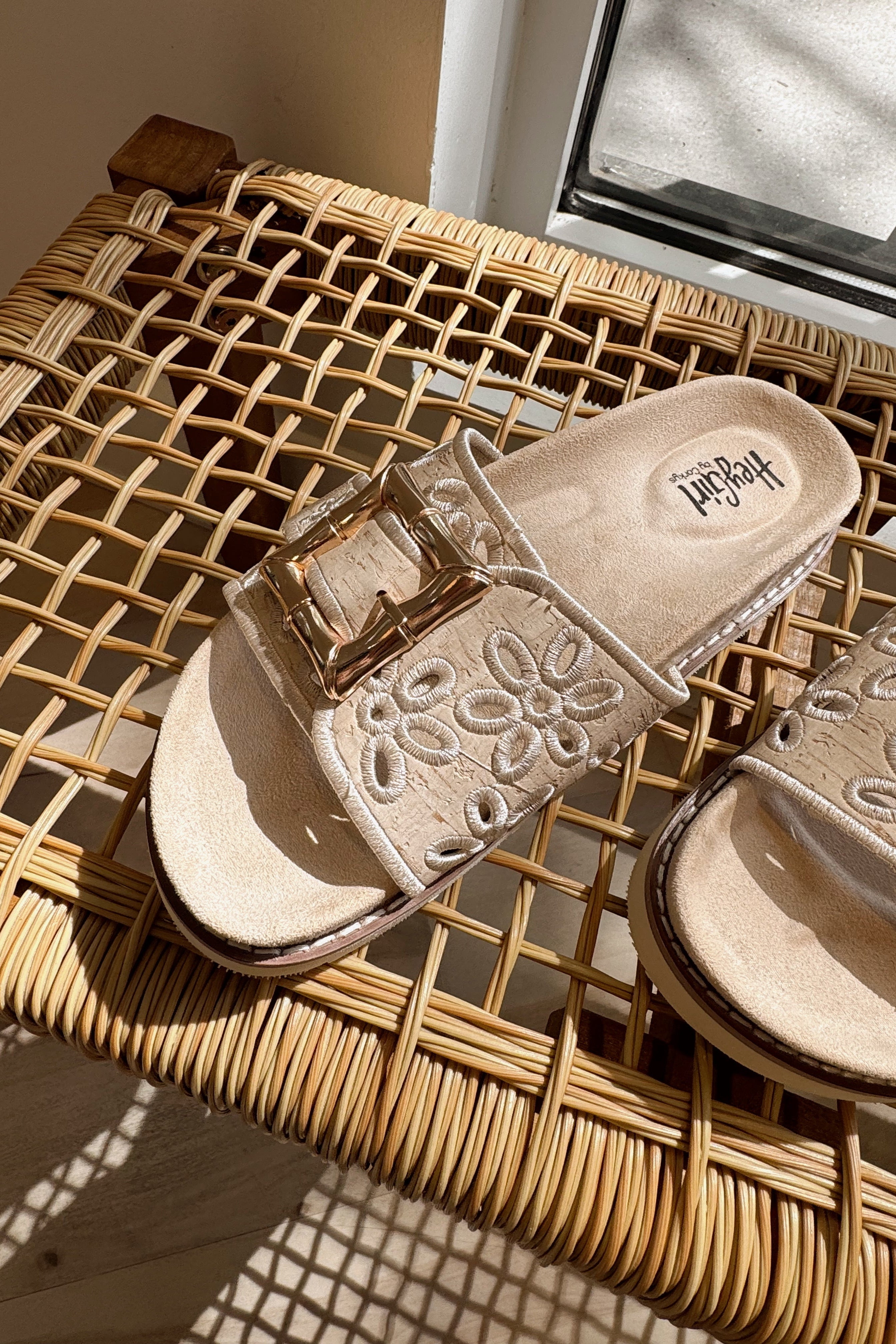 Hey Girl by Corkys Slide in My DM Natural Sandal- right side view