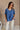 Lainey Navy Cotton Short Sleeve Top - front 