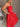 Marbella Red Strapless Belted Midi Dress - close up side view