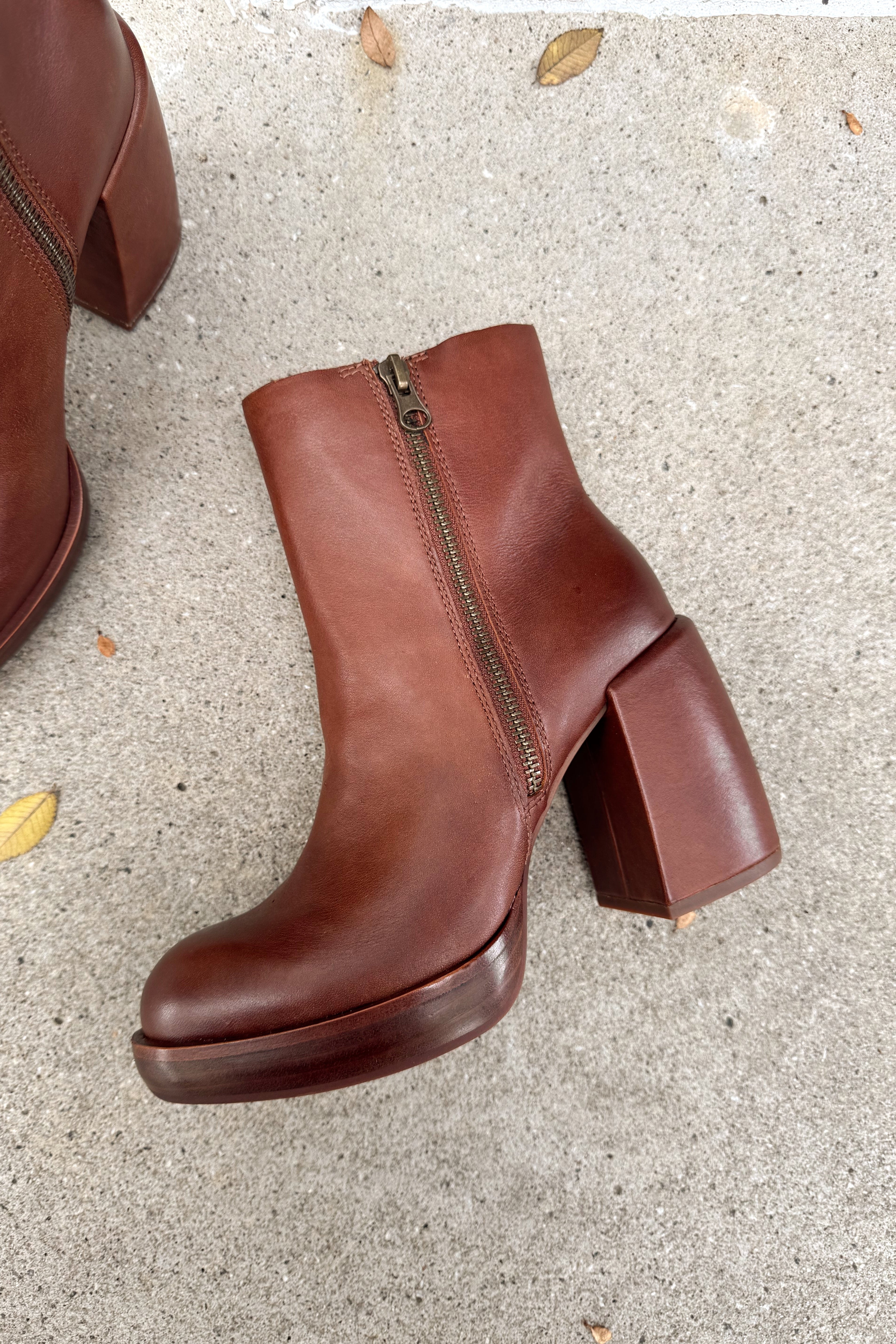 Kork Ease Aime Rust Platform Boot- front flat lay view