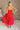 Marbella Red Strapless Belted Midi Dress - full body back view