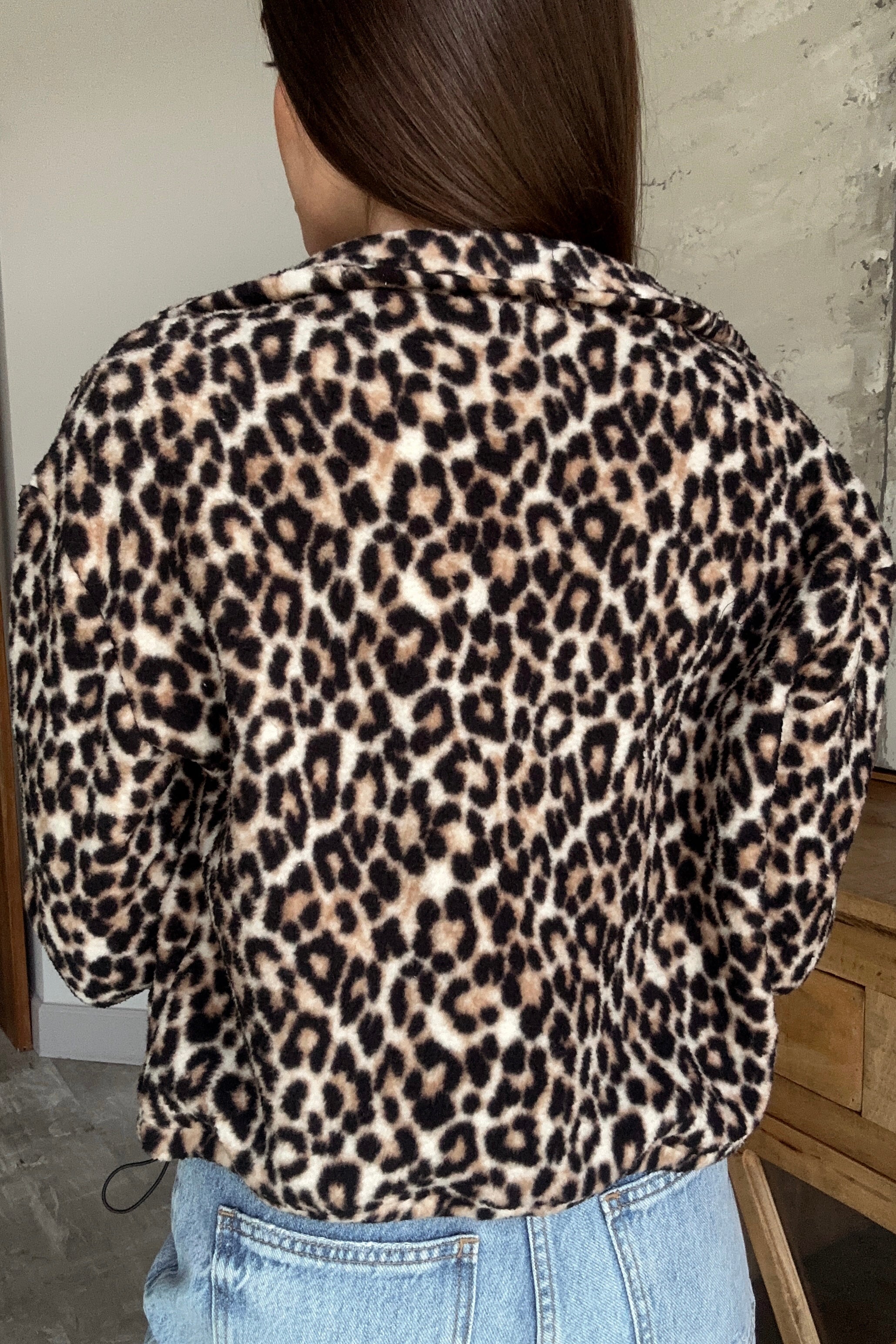 Brielle Cheetah Zip-Up Jacket- back view