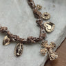 Taryn Beige Western Scarf & Charms Necklace- close up flat lay view