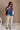 Lainey Navy Cotton Short Sleeve Top - full front view