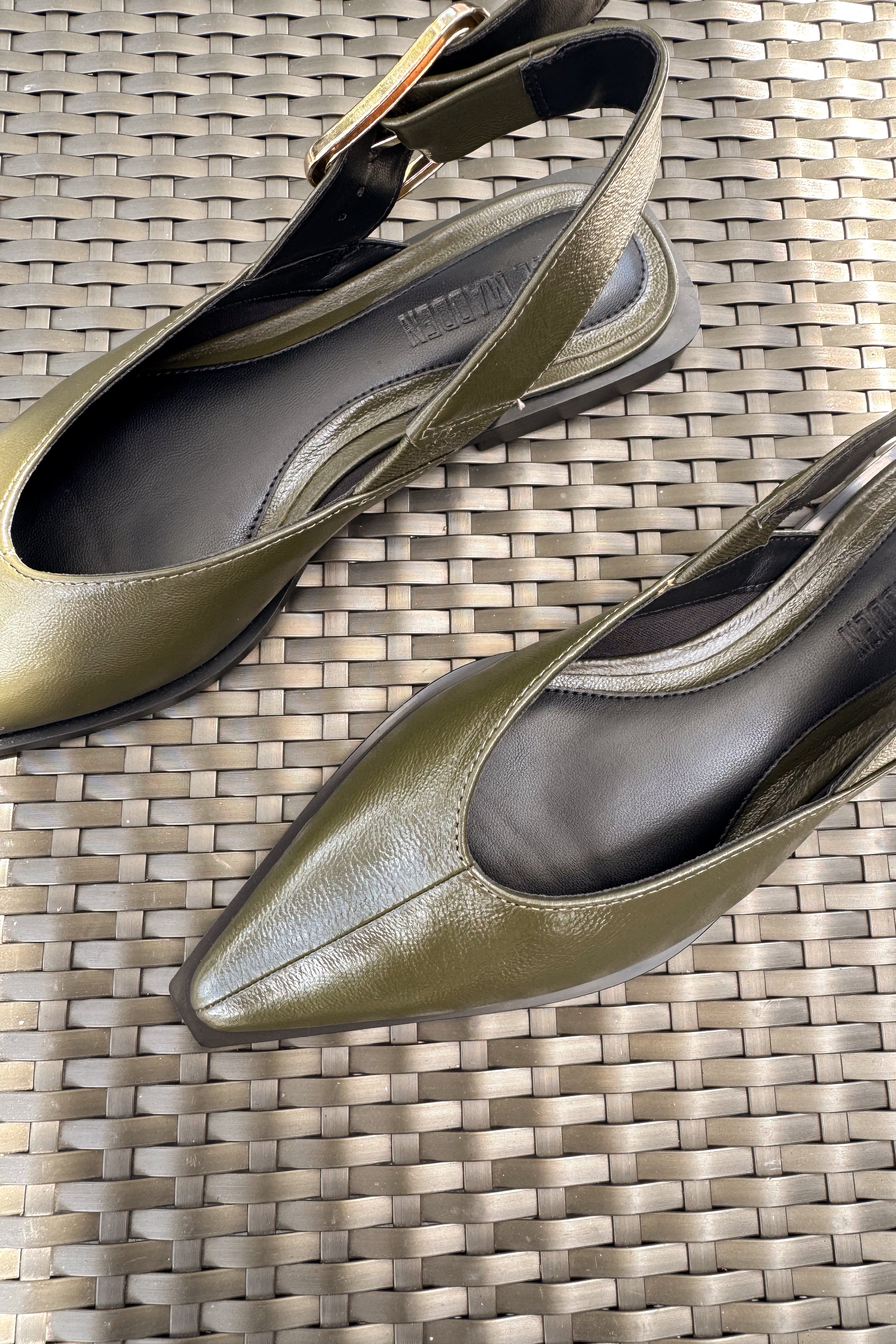 Steve Madden Shay Olive Slingback Flat- toe view