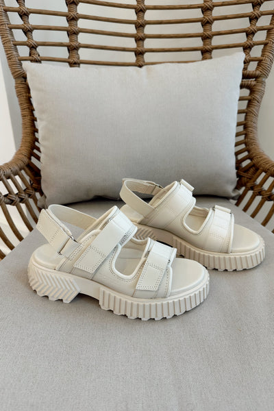 Sorel Ona Ave Multi Strap Chalk Mid Sandal - Lizard Thicket