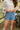 Just USA: Paige Mid-Rise Denim Shorts- close up front
