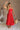 Marbella Red Strapless Belted Midi Dress - full frontal side view