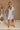 Harlow Blue Striped Short Sleeve Mini Dress - full body view