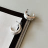 Tana Brushed Silver Hoop Earrings - flat lay