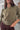 Sami Olive Leather Collar Zip-Up Sweater - close up front 