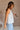 Jovie White Lace Applique Tank Top - close up side view