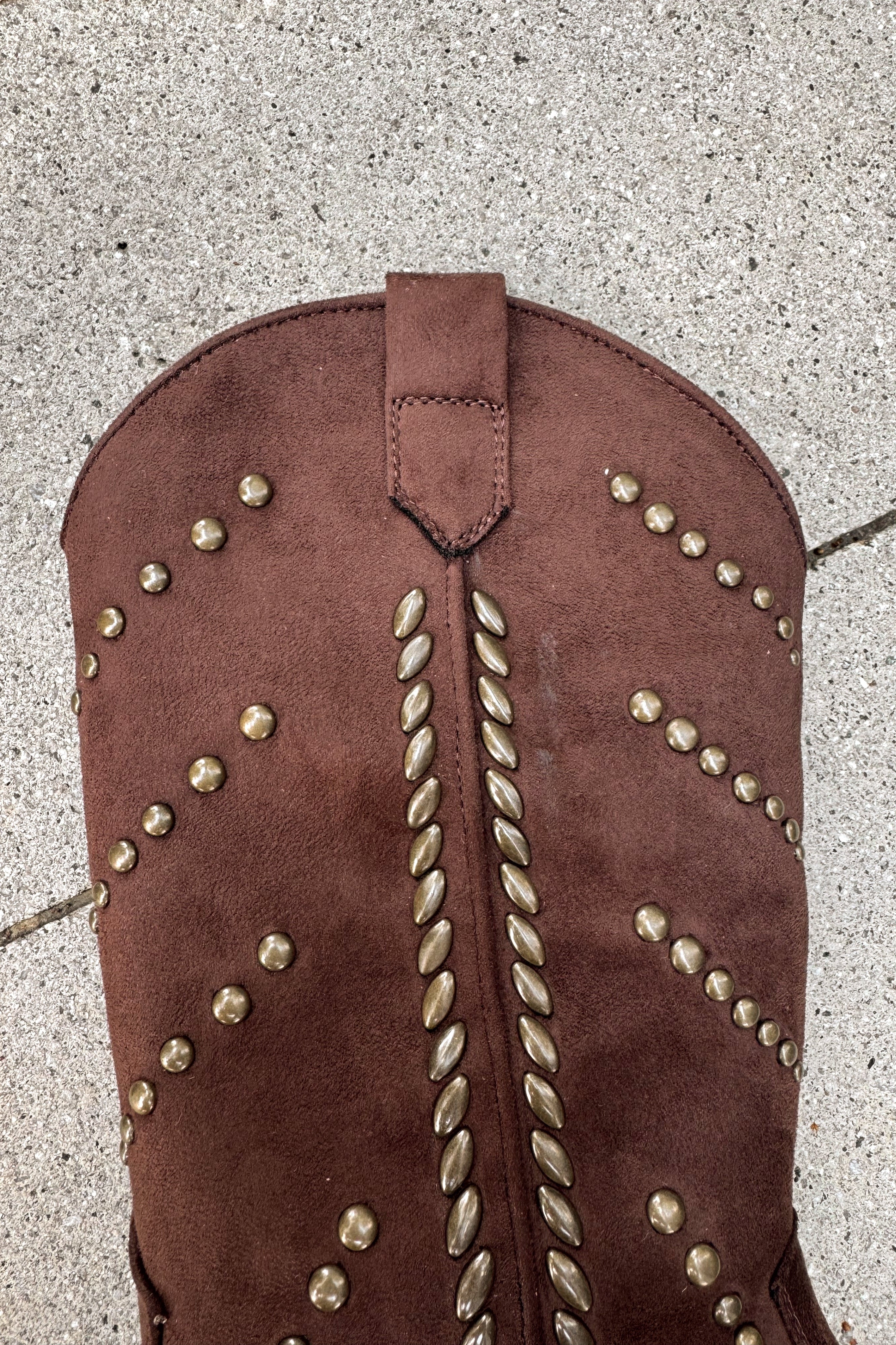 Mia Morgann Chocolate Brown Western Boots- close up top view